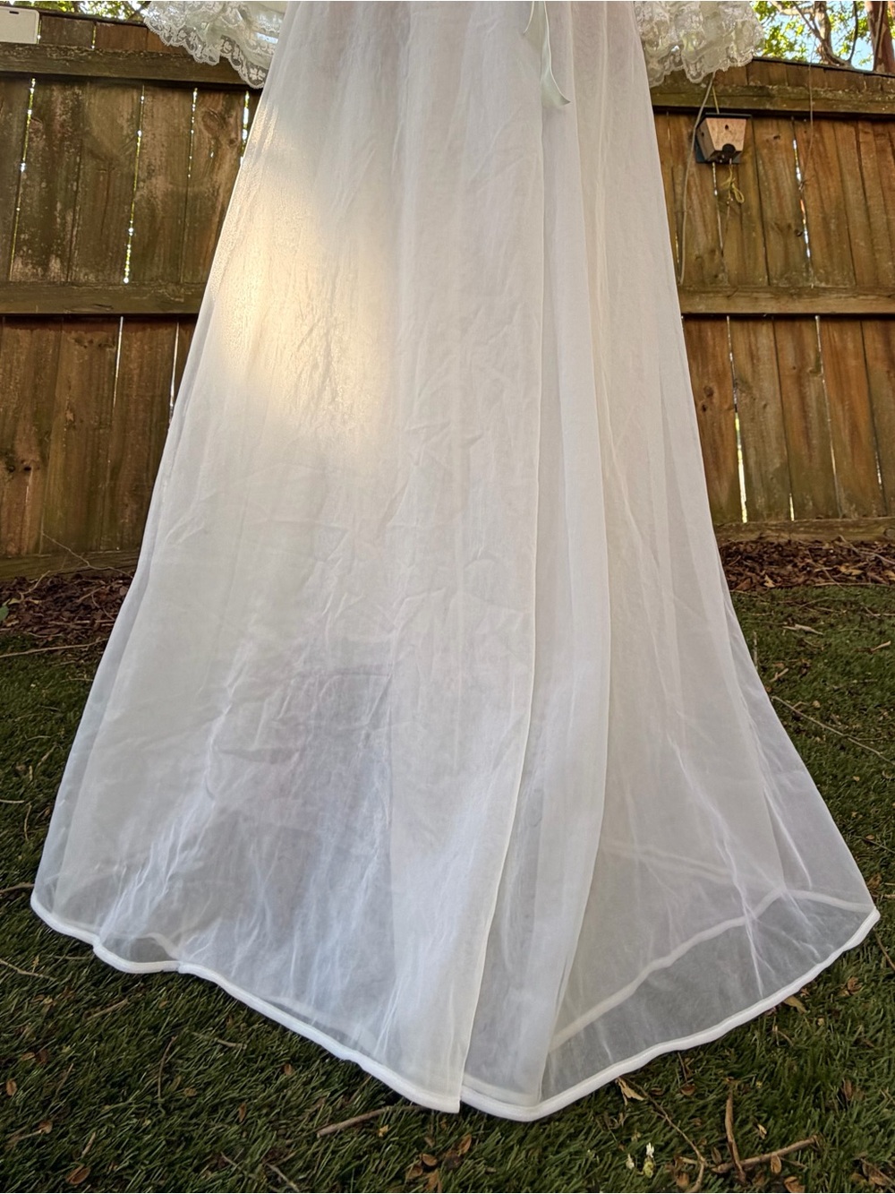 Vintage Shadowline White Sheer Nylon Peignoir Robe 1980s - Picture 2 of 16